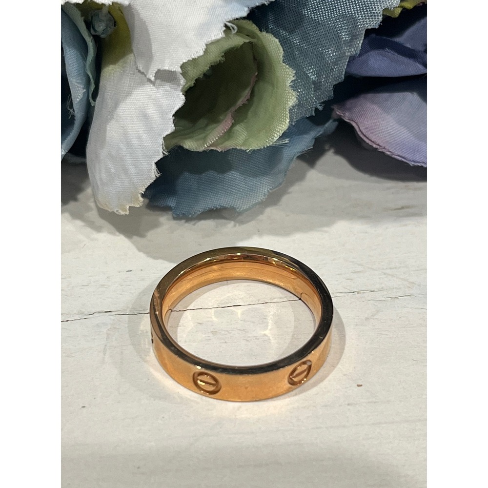Gold Tone Band Ring Statement‎ Fashion Jewelry Women's Size 8